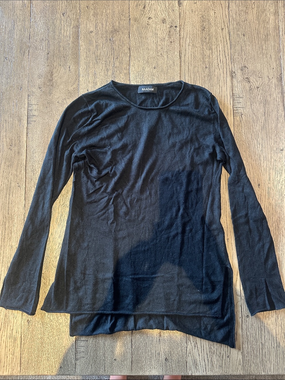 NAADAM Black Women's Long-Sleeve Crewneck Top